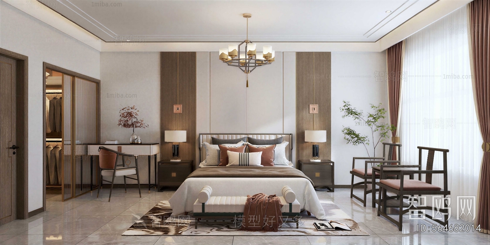 New Chinese Style Bedroom