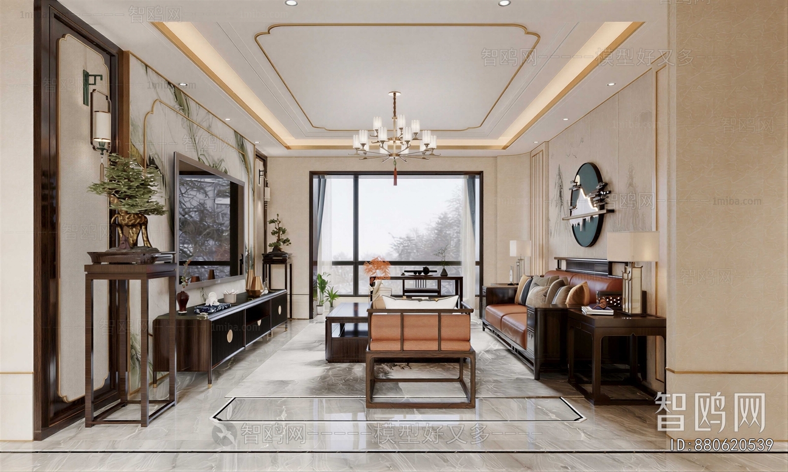 New Chinese Style A Living Room