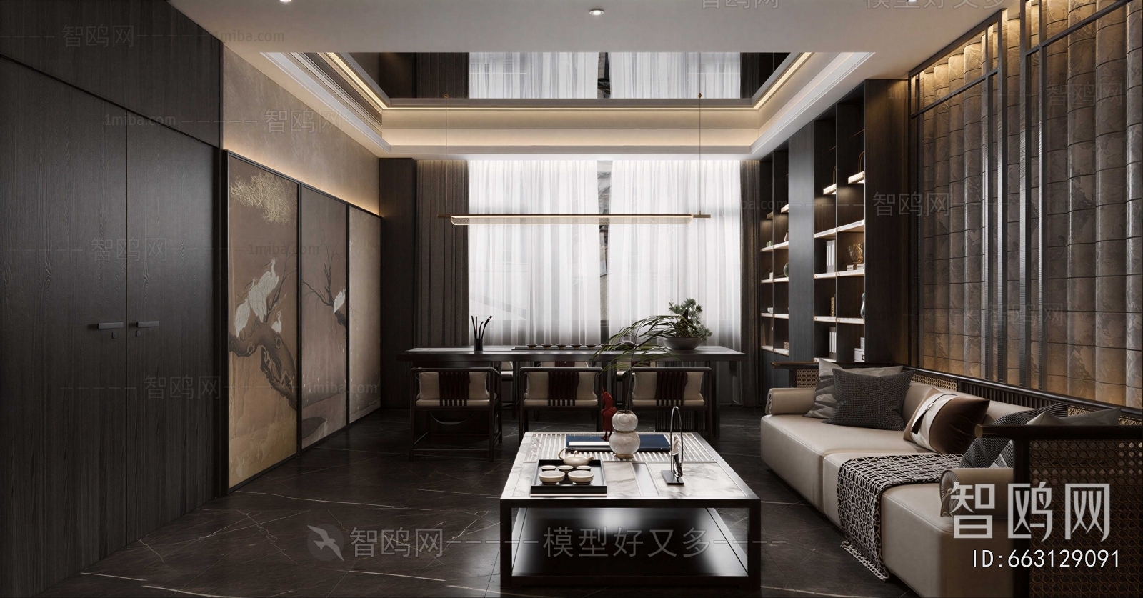 New Chinese Style A Living Room