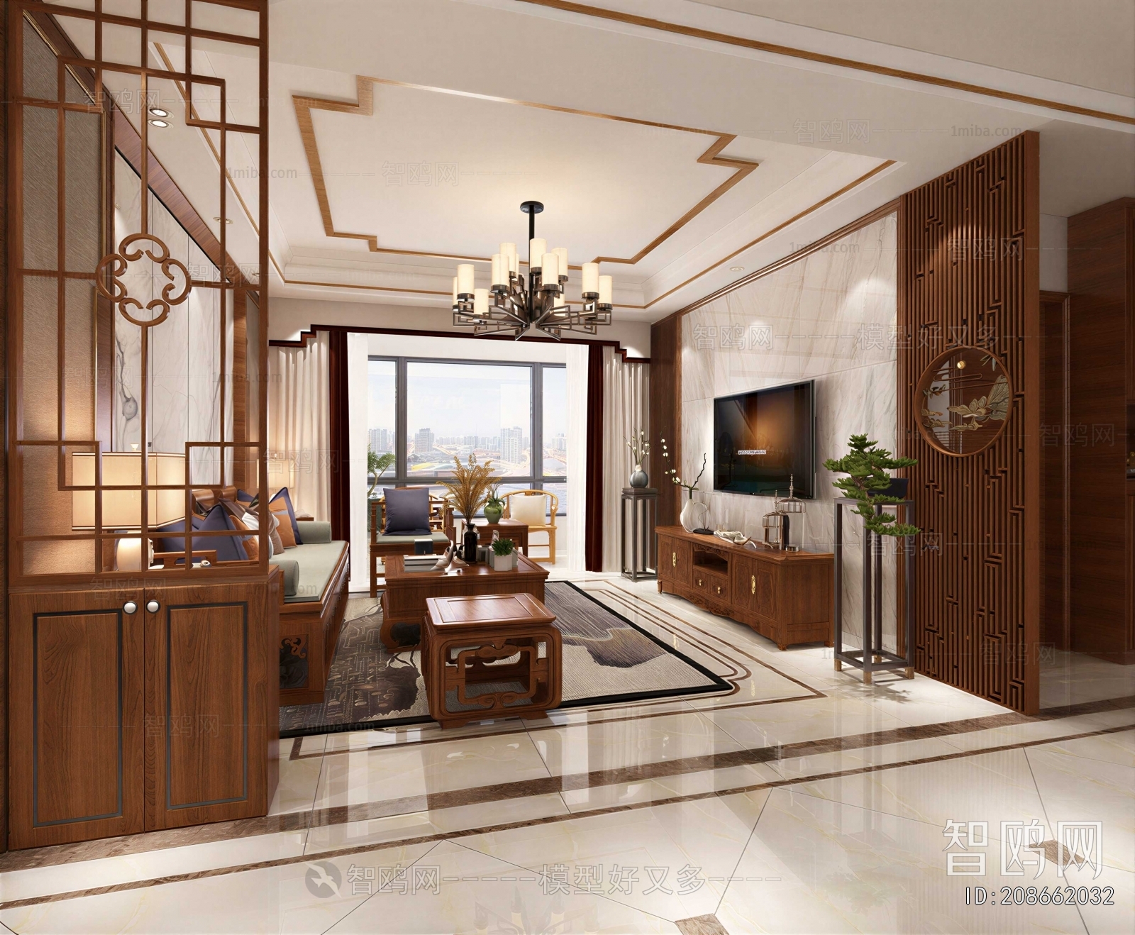 New Chinese Style A Living Room