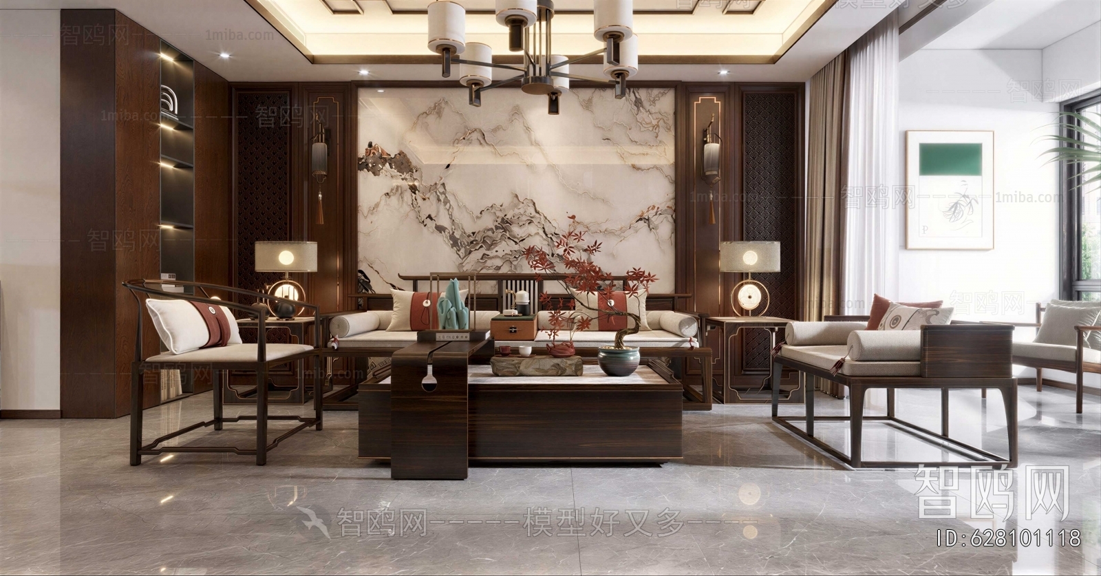 New Chinese Style A Living Room