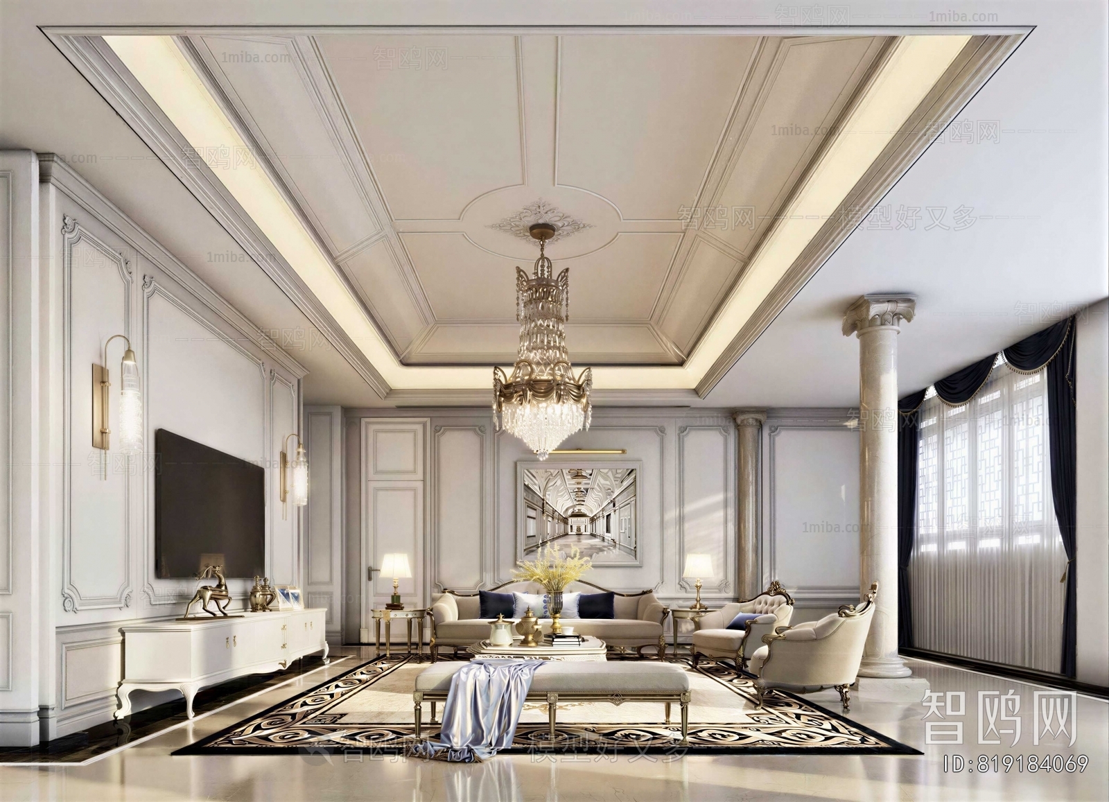 Simple European Style A Living Room