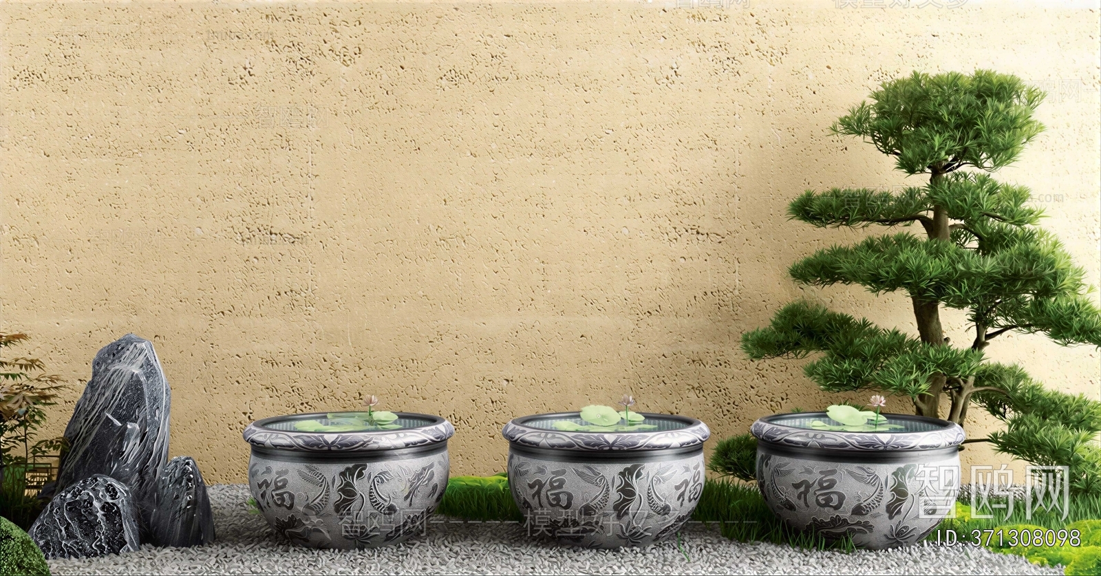 New Chinese Style Rockery Waterscape