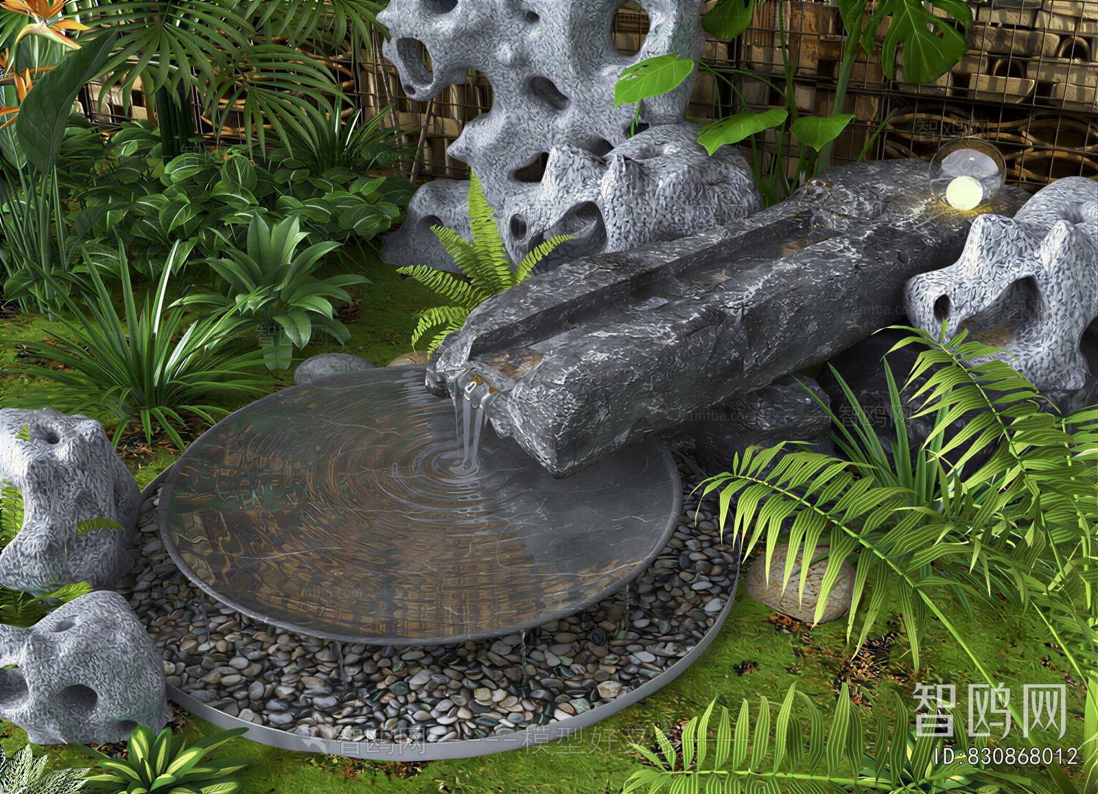 New Chinese Style Rockery Waterscape