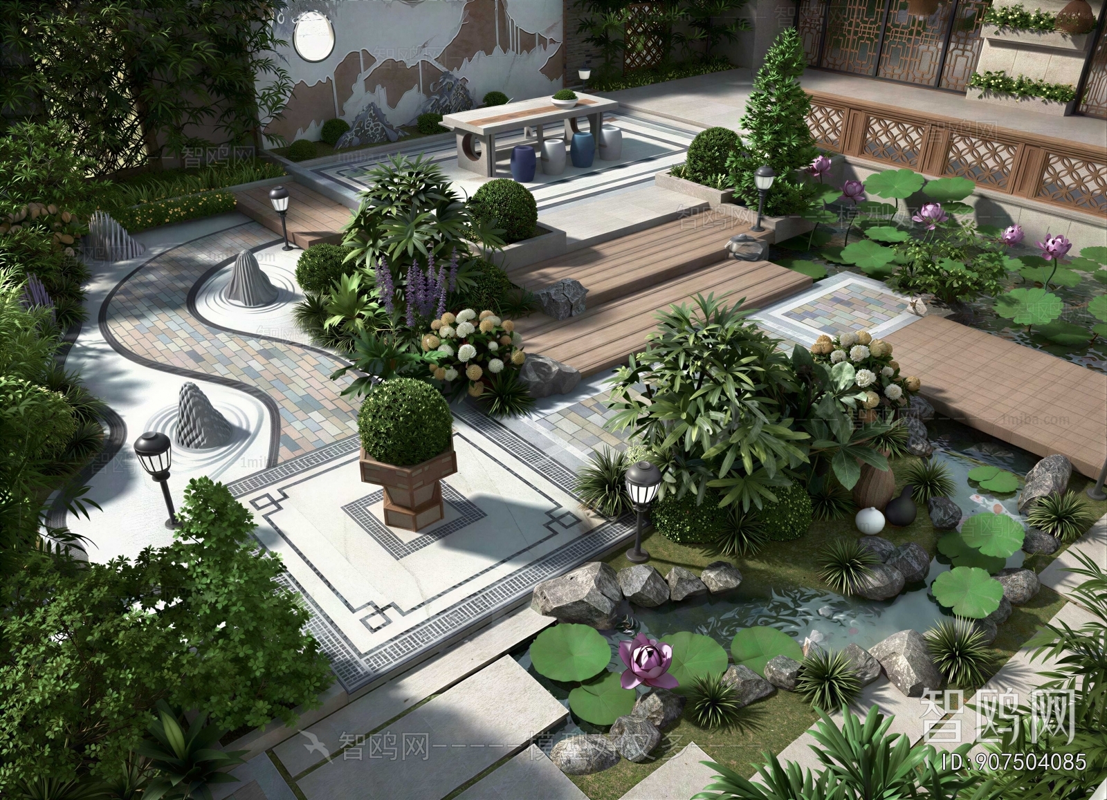 New Chinese Style Courtyard/landscape