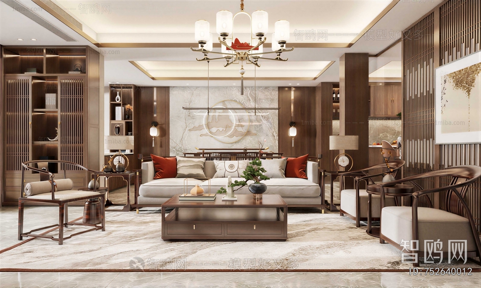 New Chinese Style A Living Room