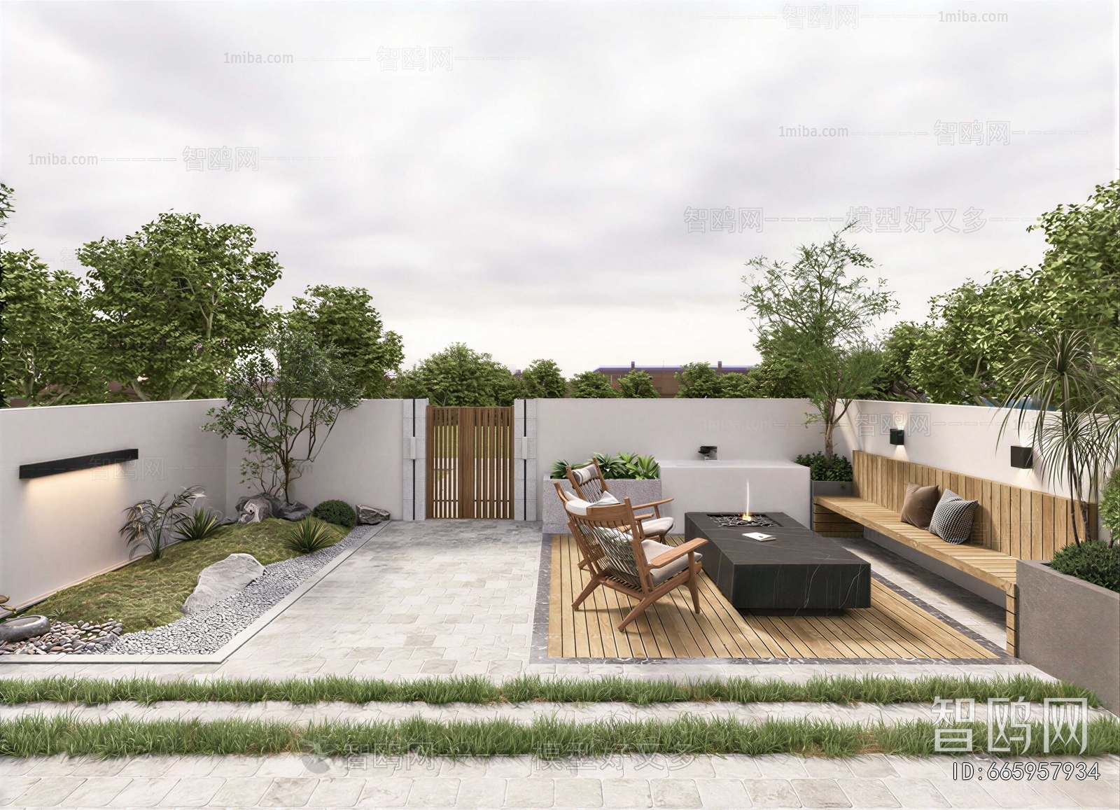 Modern Courtyard/landscape