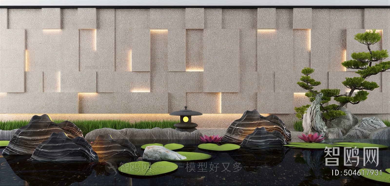 New Chinese Style Rockery Waterscape