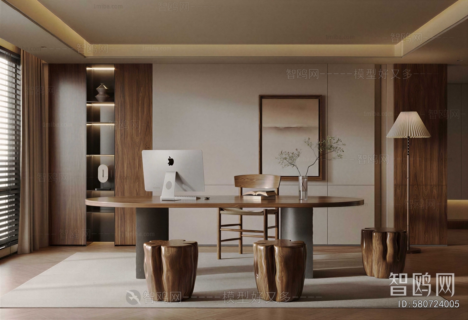 Wabi-sabi Style Study Space