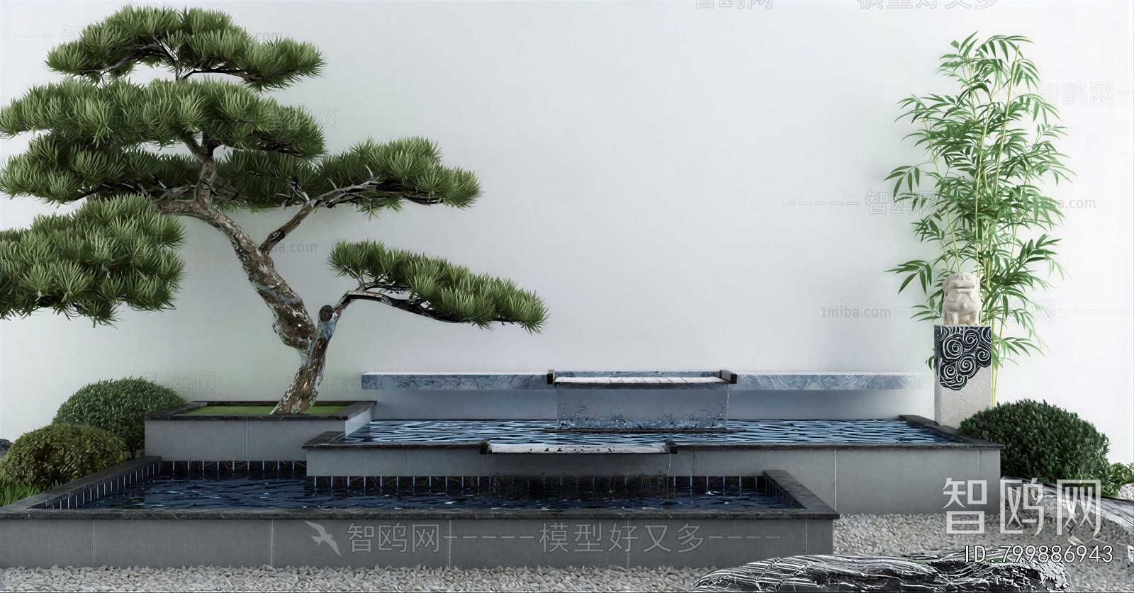 New Chinese Style Rockery Waterscape