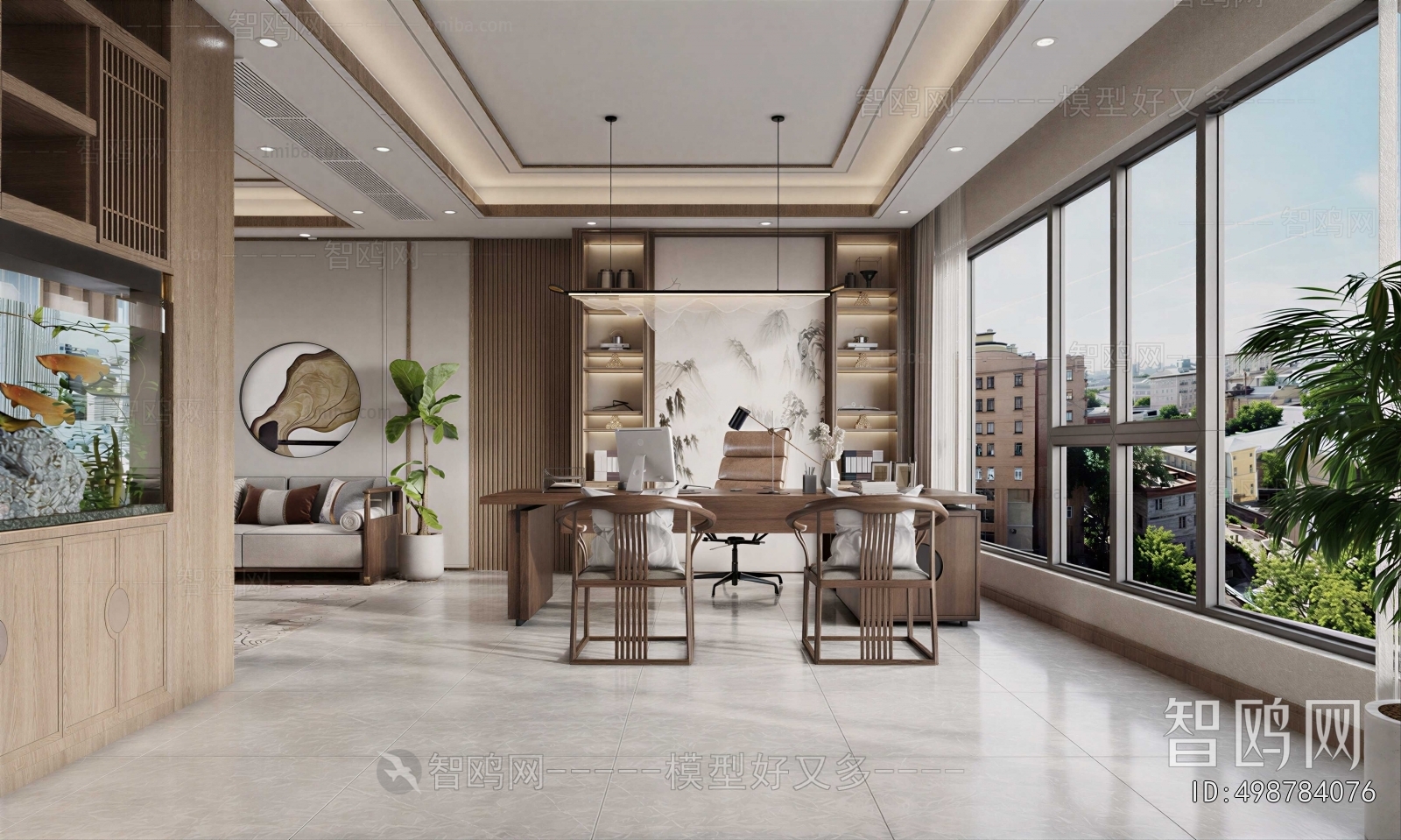 New Chinese Style Study Space