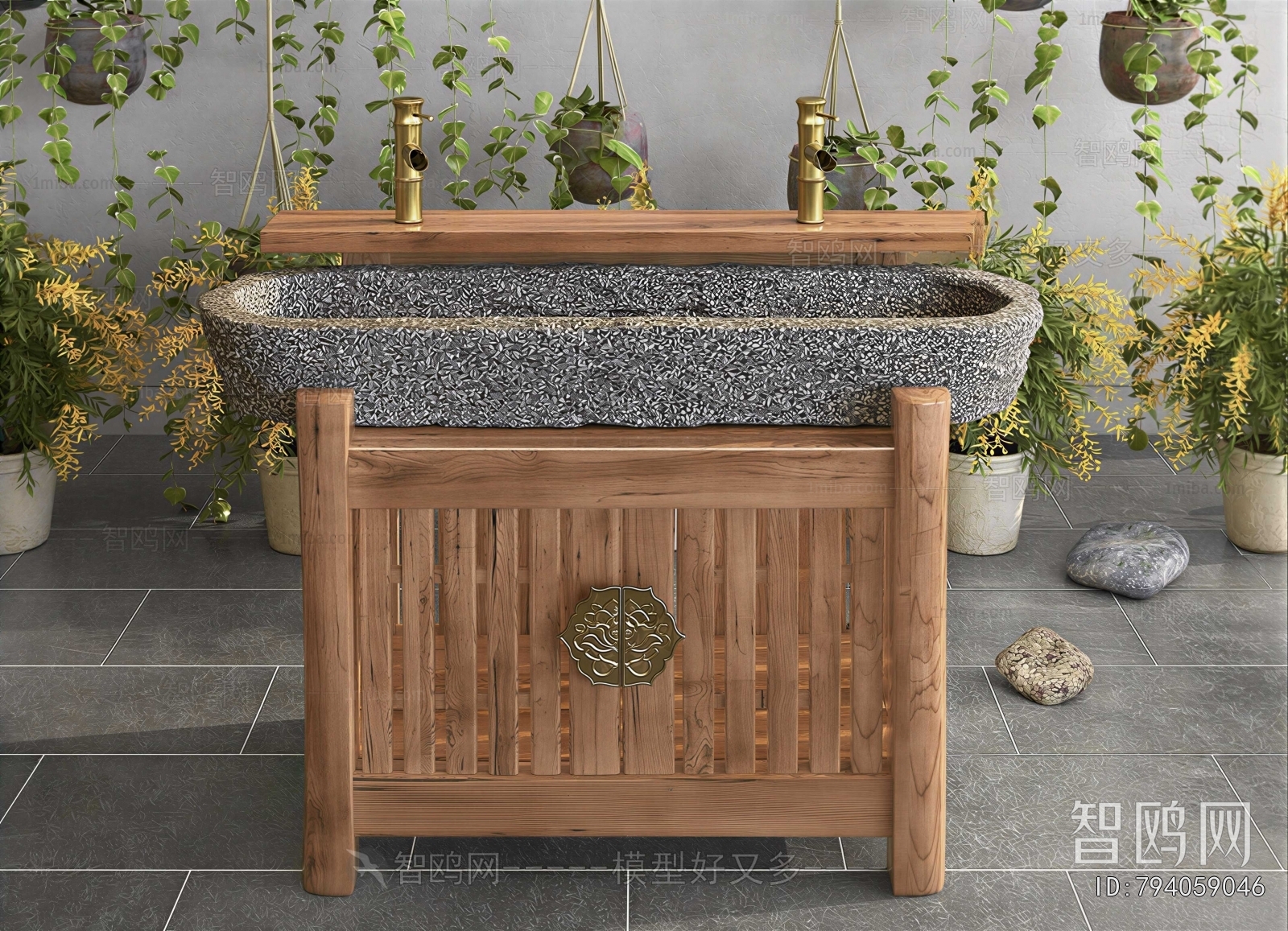 New Chinese Style Bathroom Cabinet