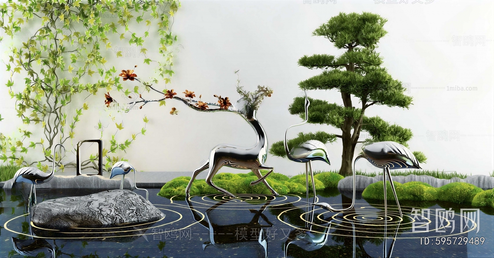 New Chinese Style Rockery Waterscape