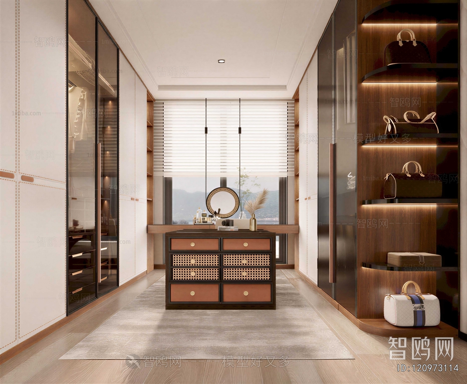 New Chinese Style Clothes Storage Area