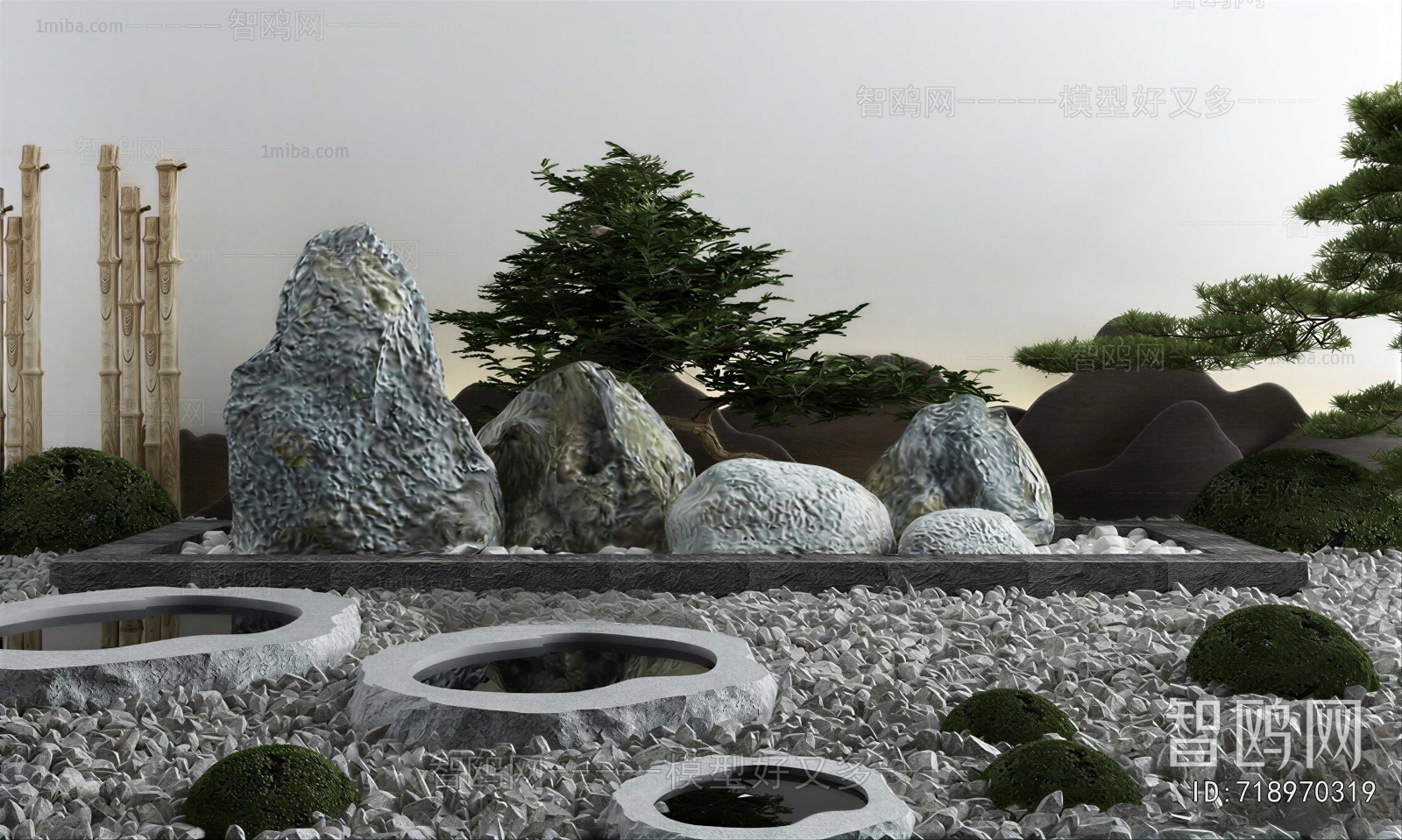 New Chinese Style Rockery Waterscape