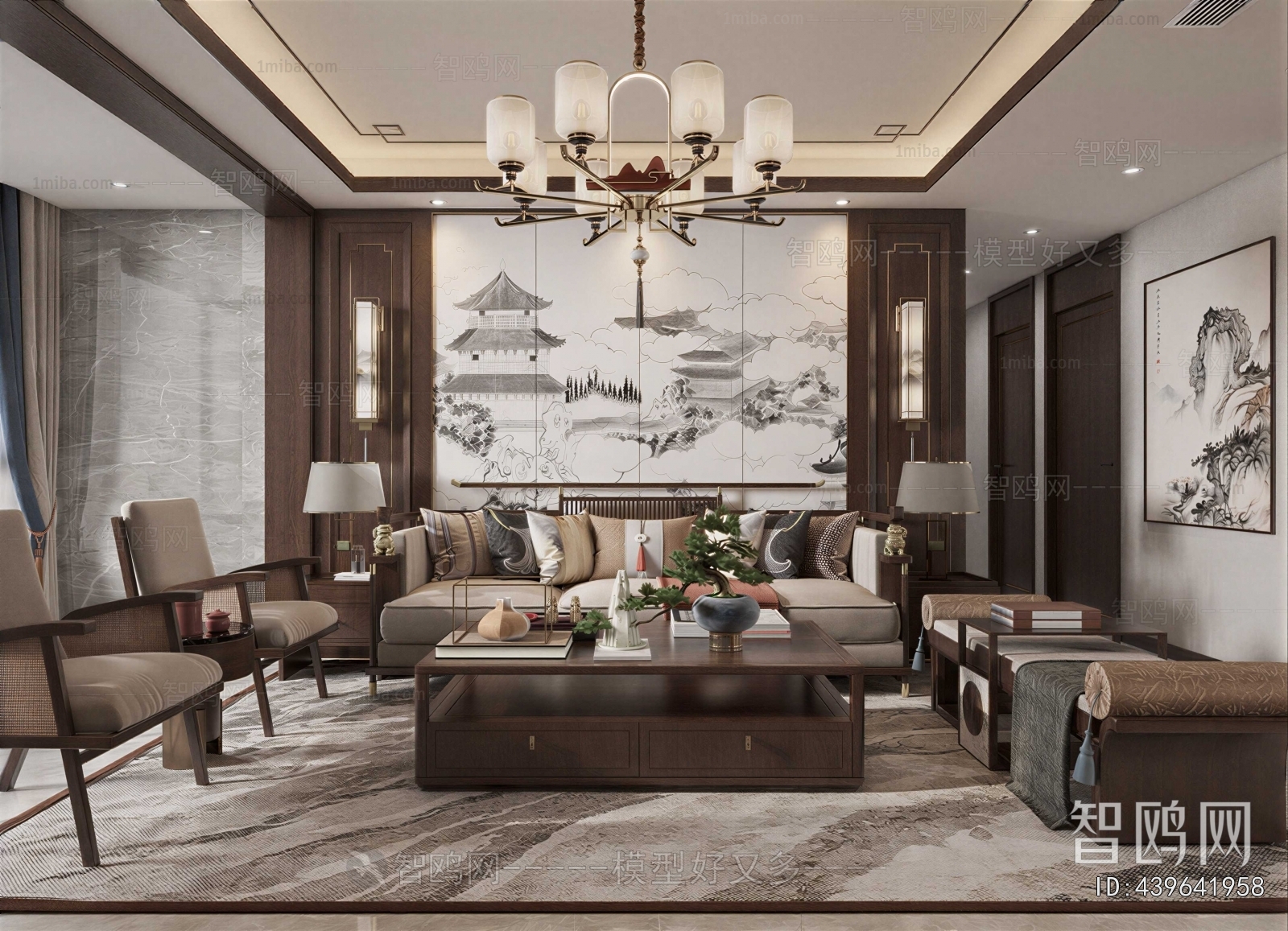 New Chinese Style A Living Room