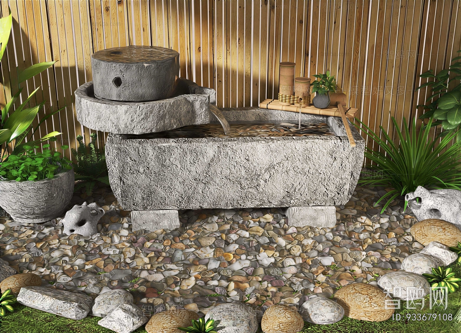 New Chinese Style Rockery Waterscape
