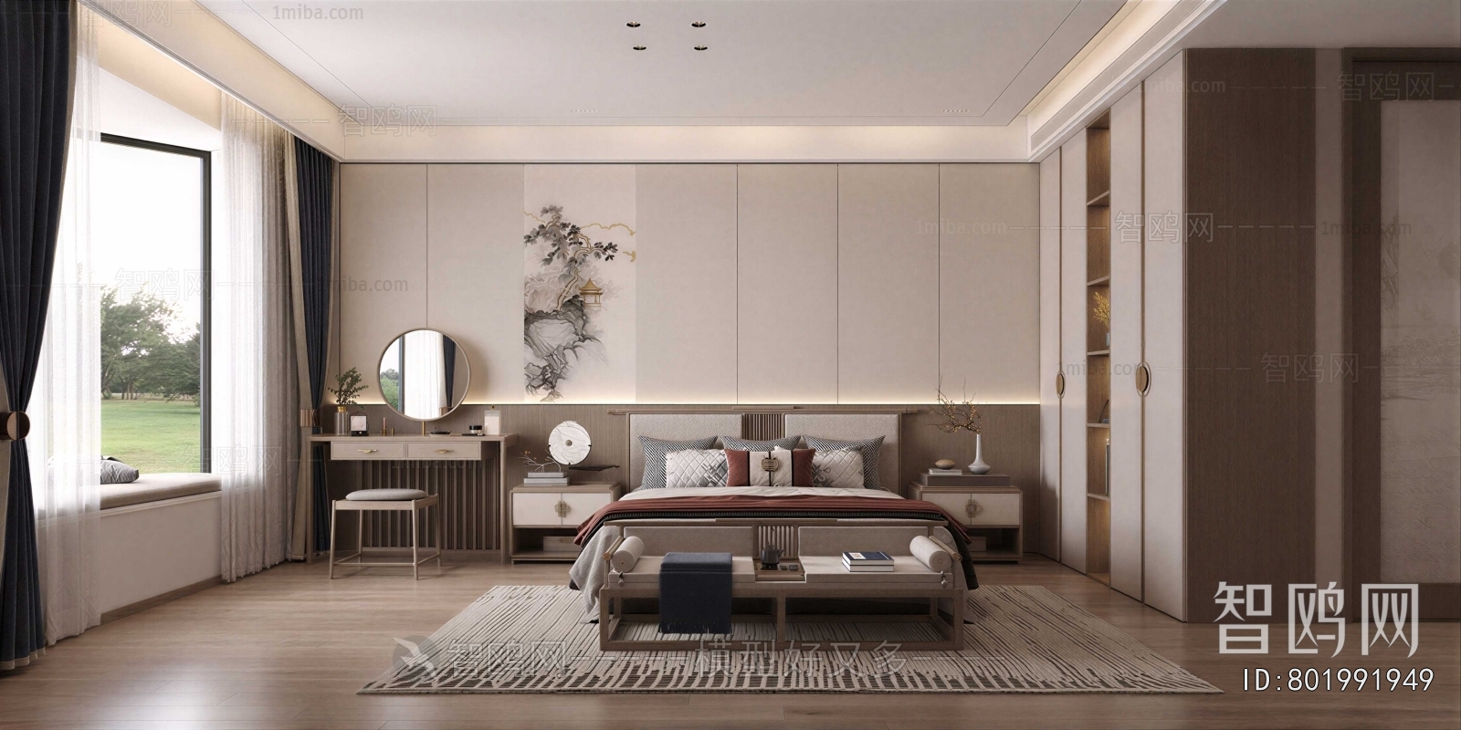 New Chinese Style Bedroom