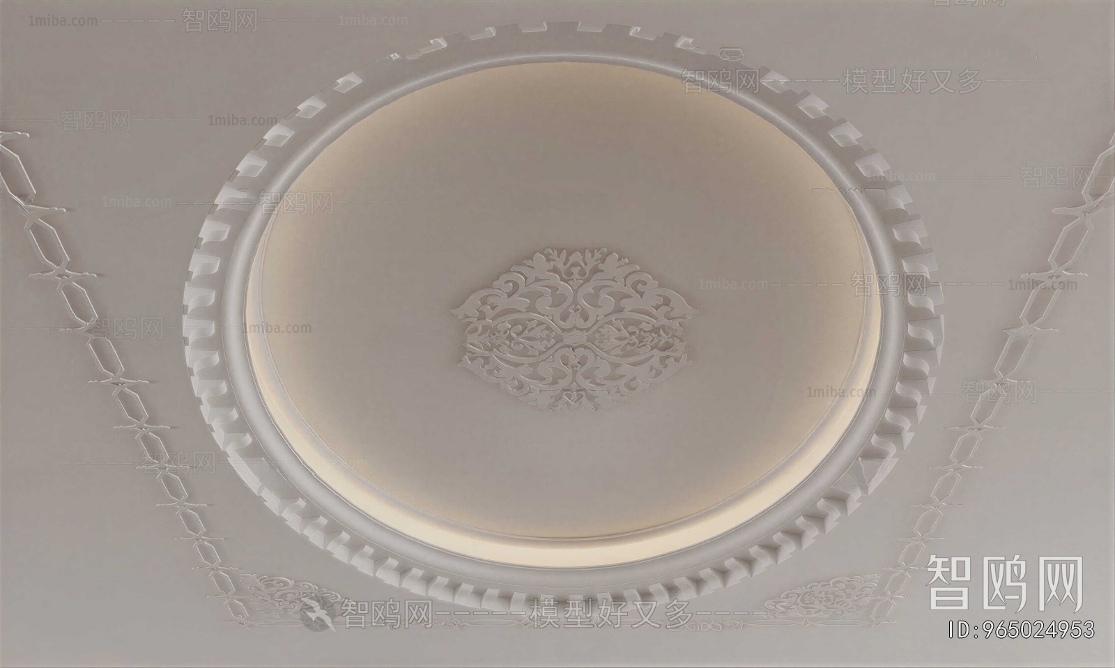 French Style Plaster Carved Top Plate