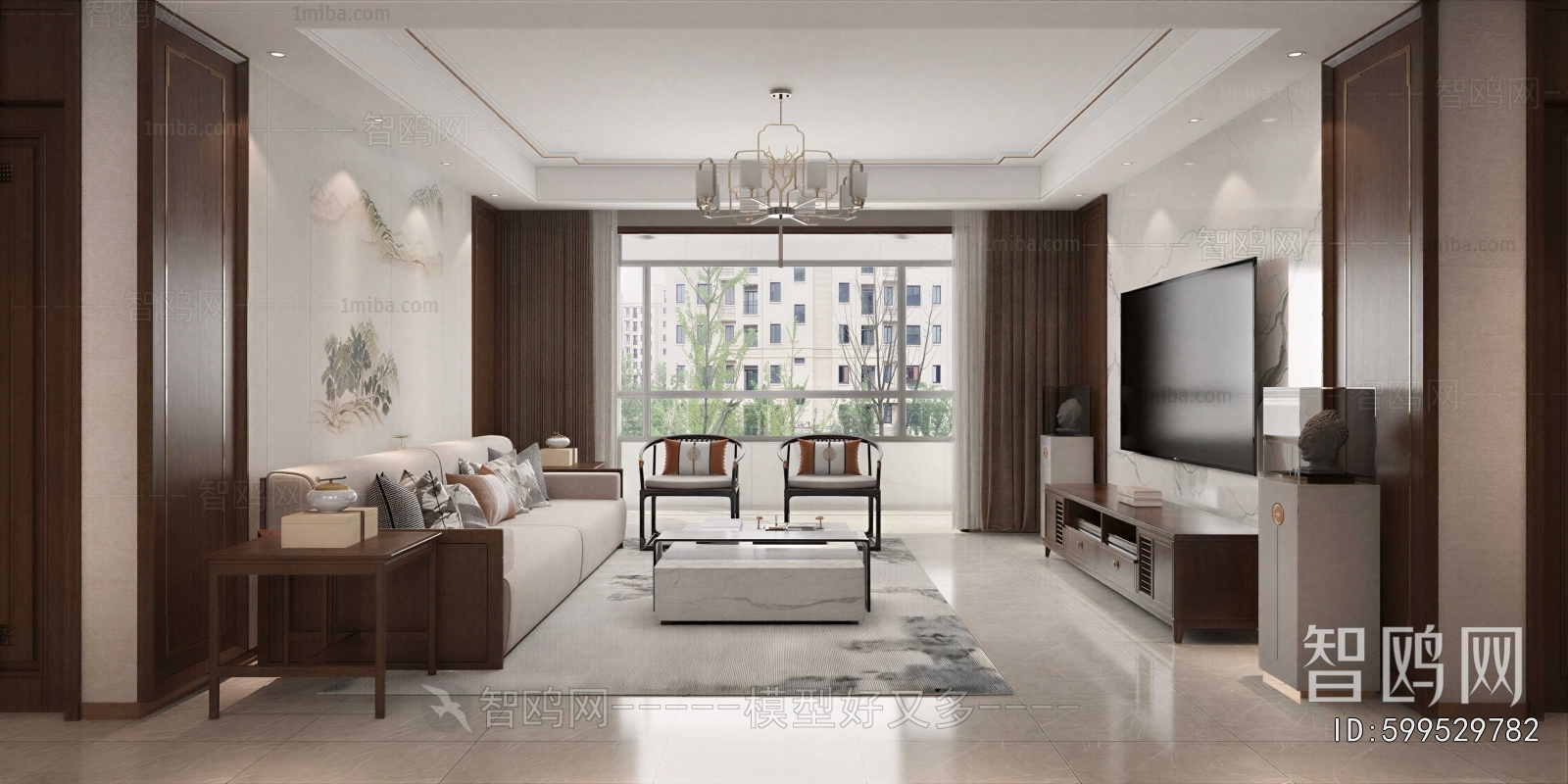 New Chinese Style A Living Room