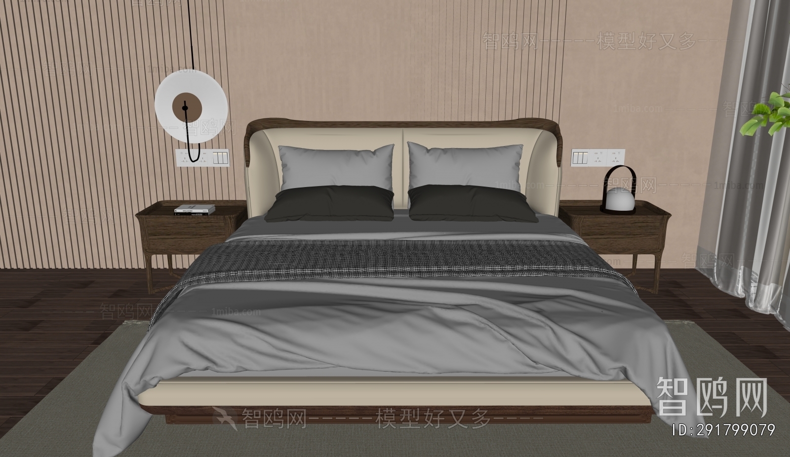 New Chinese Style Double Bed