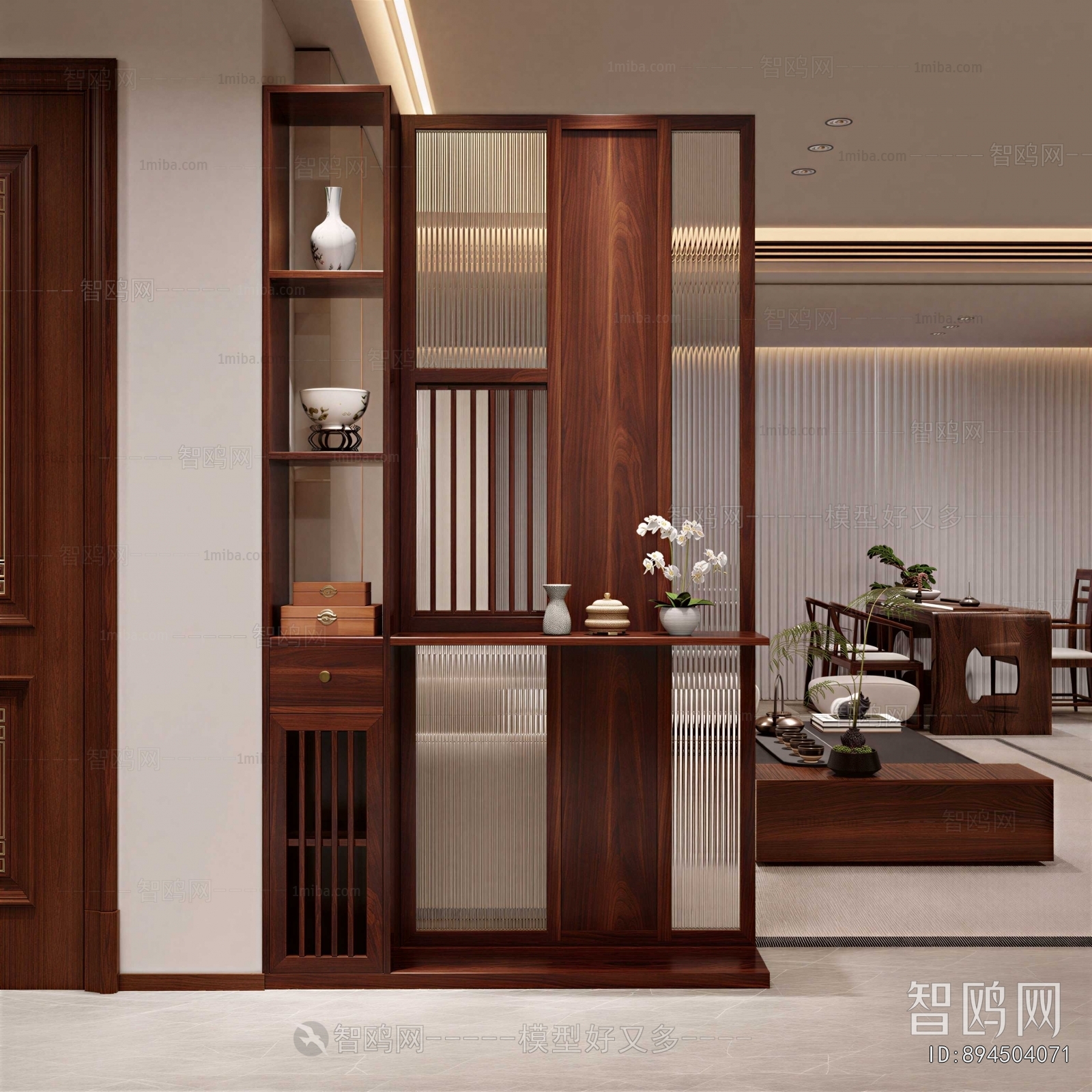 New Chinese Style Wooden Screen Partition
