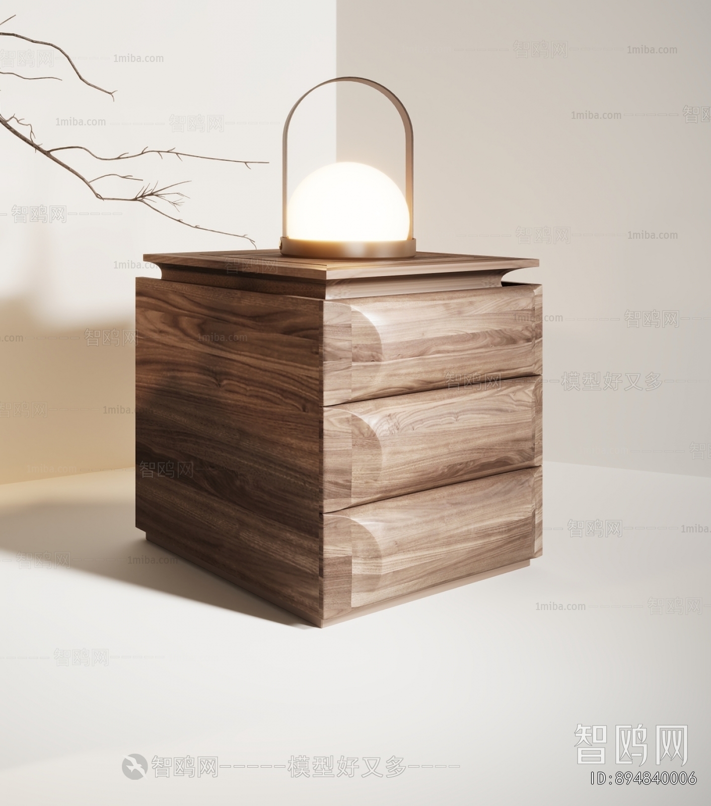 Wabi-sabi Style Bedside Cupboard