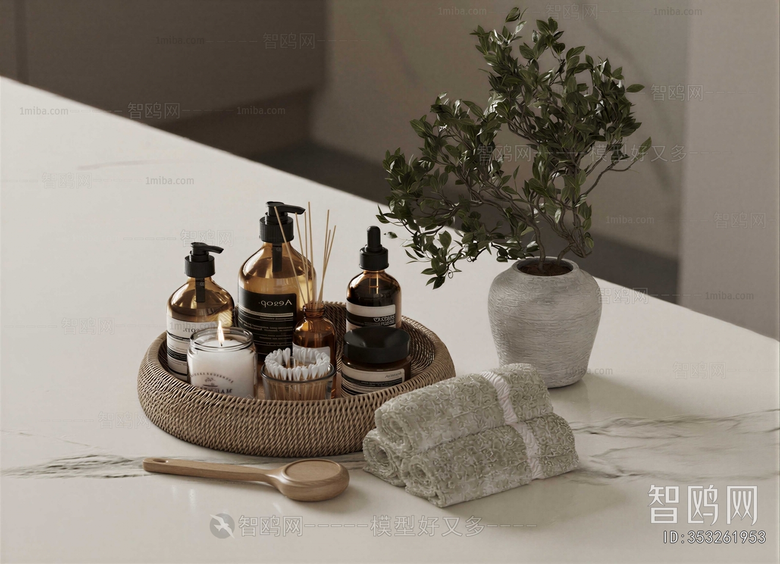 Wabi-sabi Style Bathroom Set