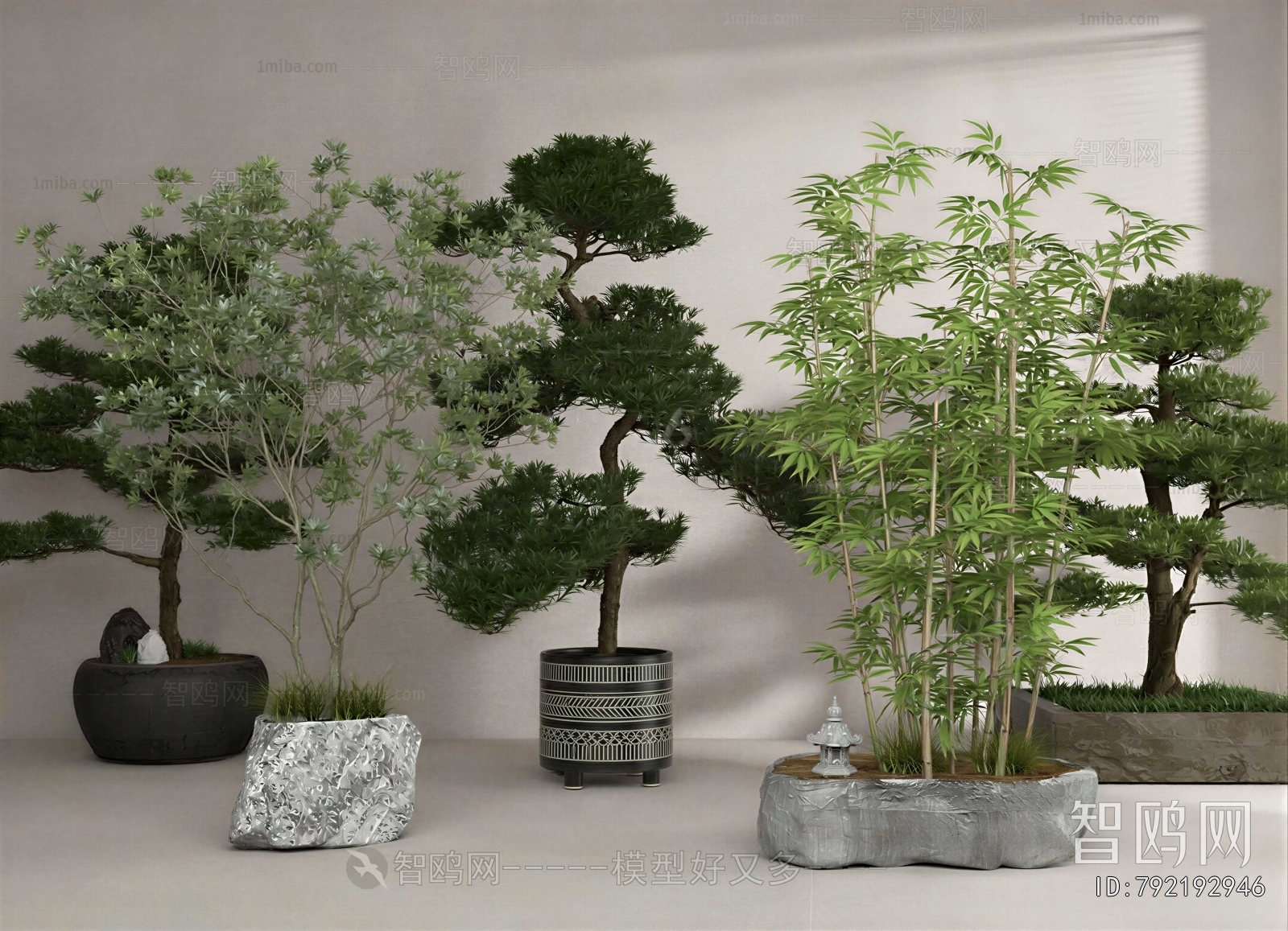 New Chinese Style Ground Green Plant Potted Plants