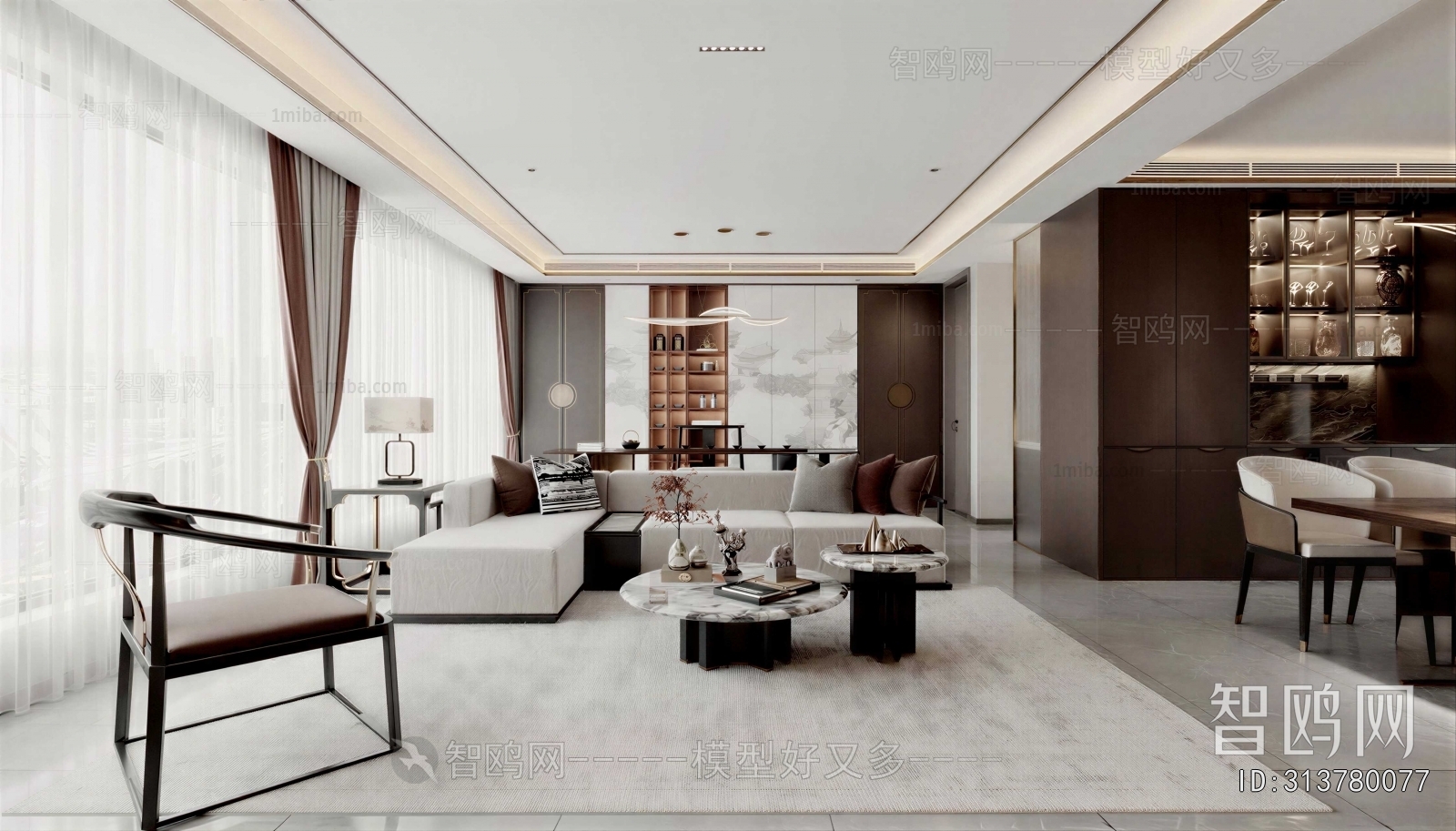 New Chinese Style A Living Room