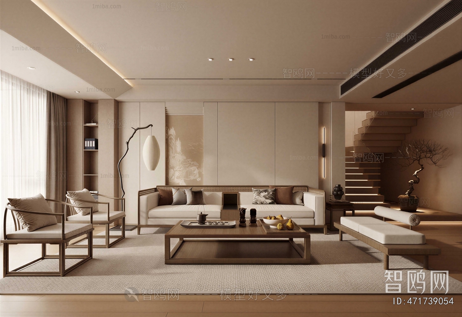 New Chinese Style A Living Room