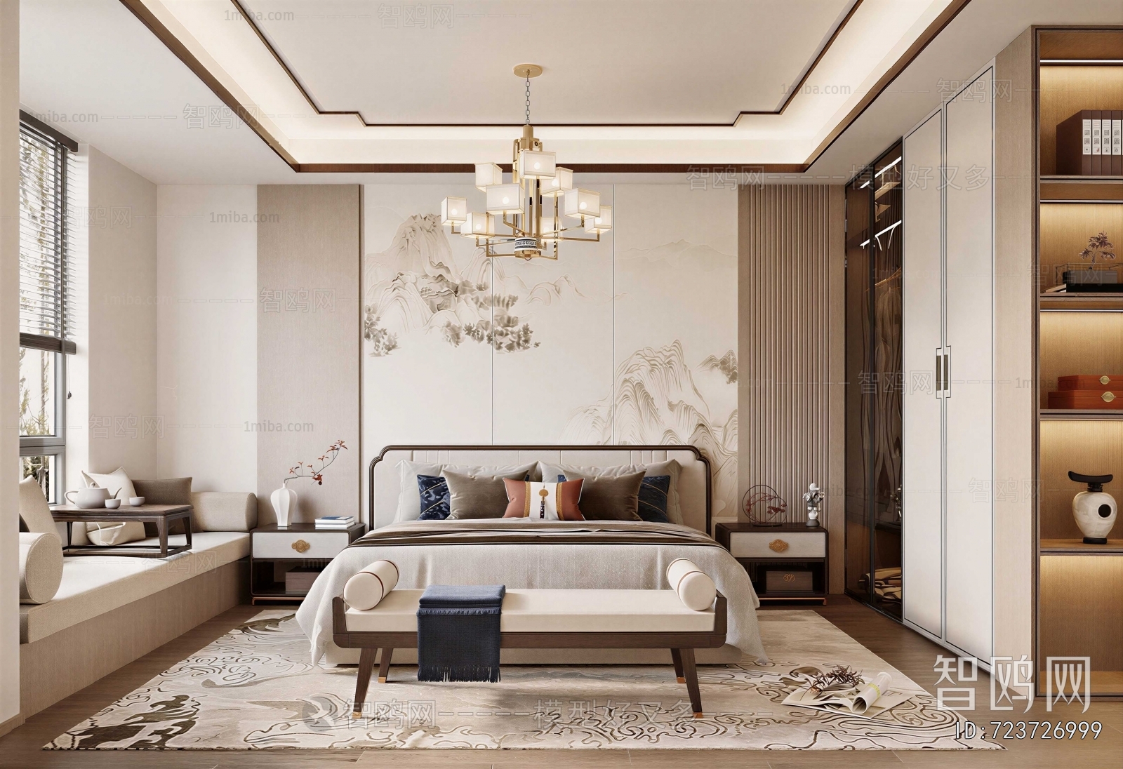 New Chinese Style Bedroom