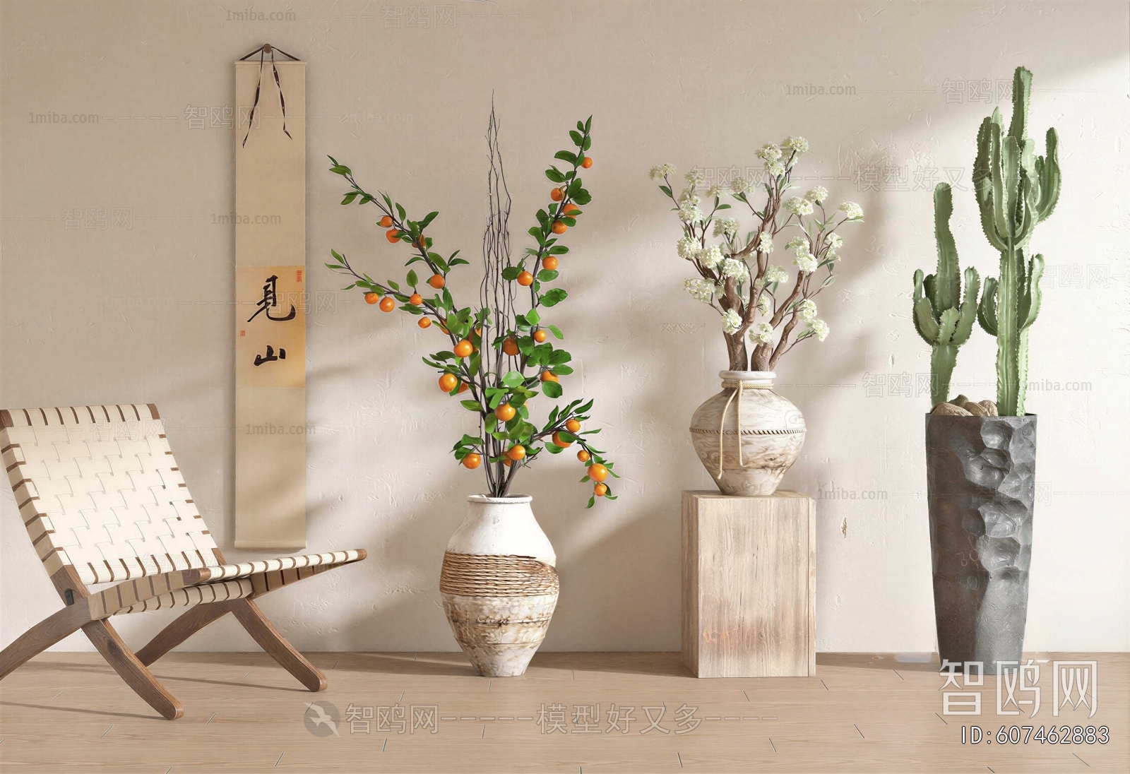 Wabi-sabi Style Potted Green Plant