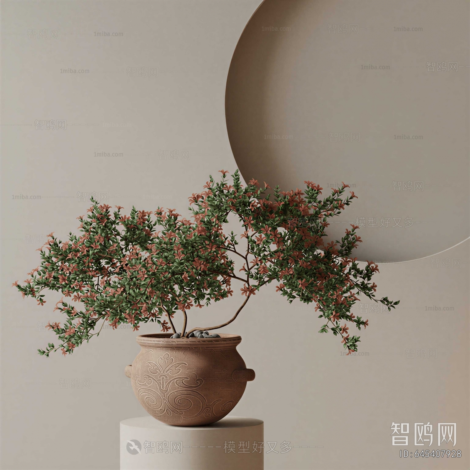 Wabi-sabi Style Potted Green Plant