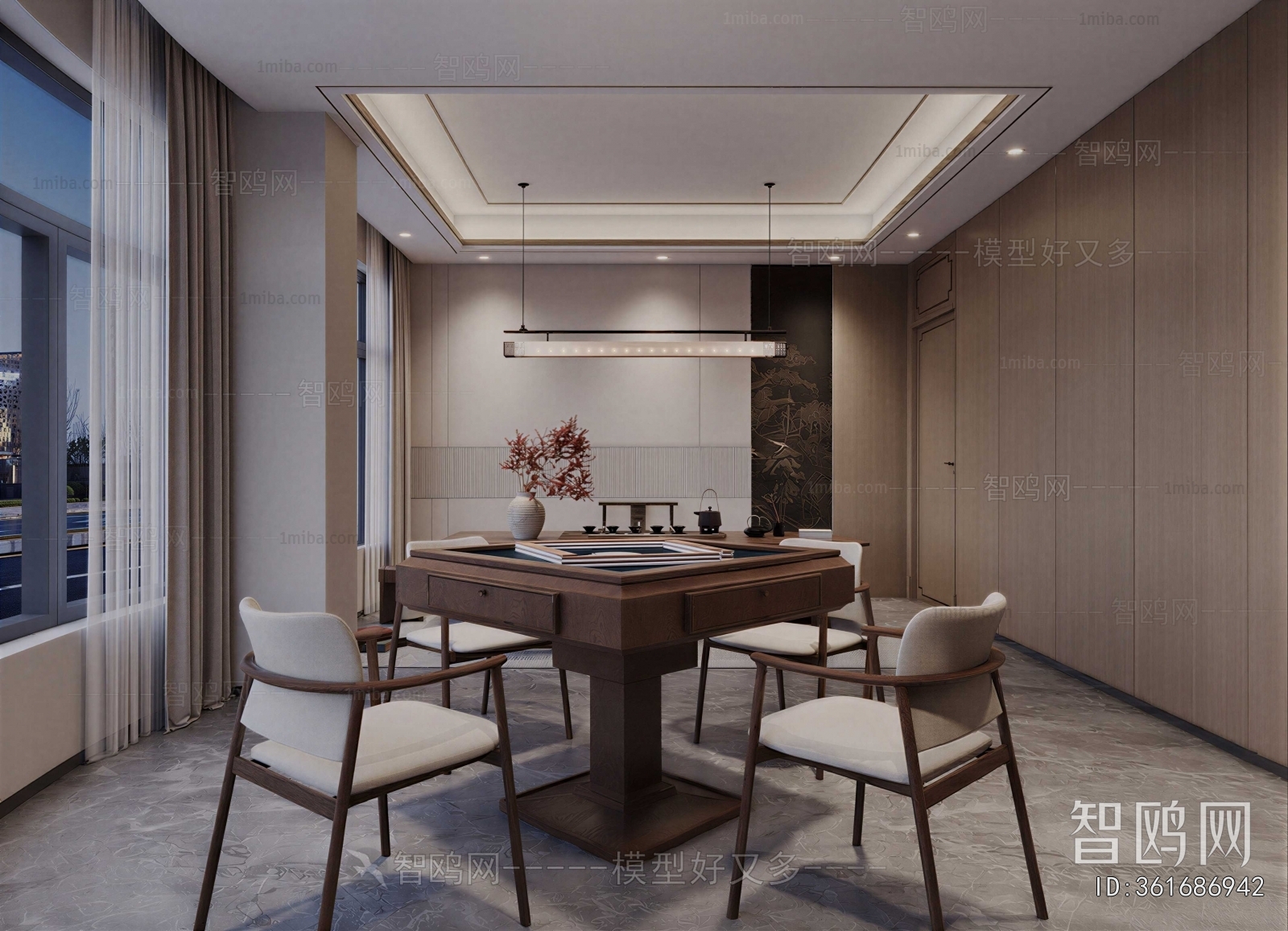 New Chinese Style Chess And Card Room