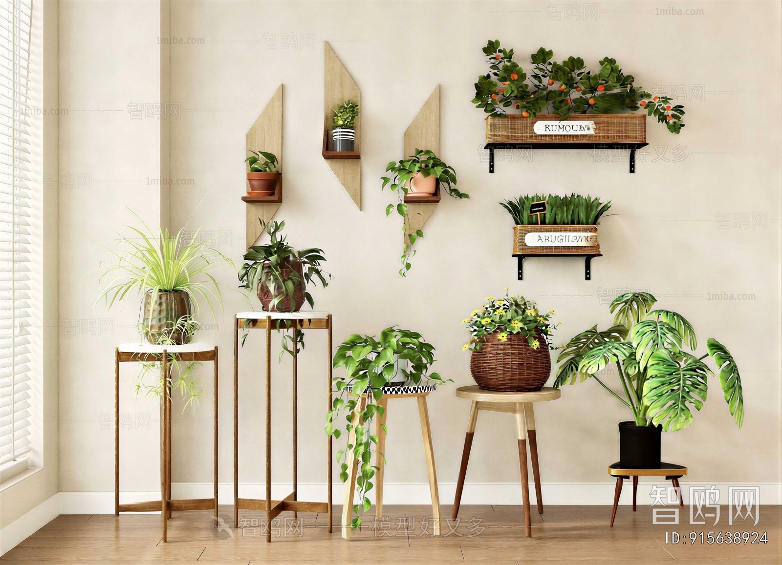 Modern Potted Green Plant