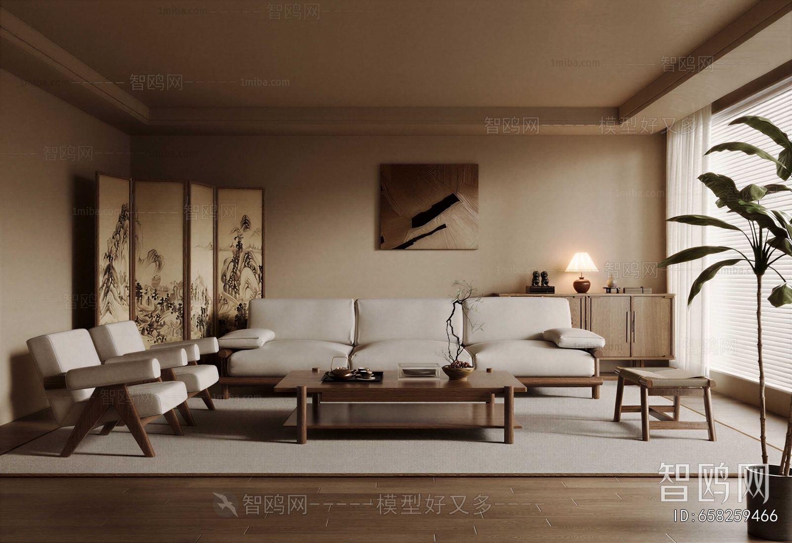 Wabi-sabi Style A Living Room