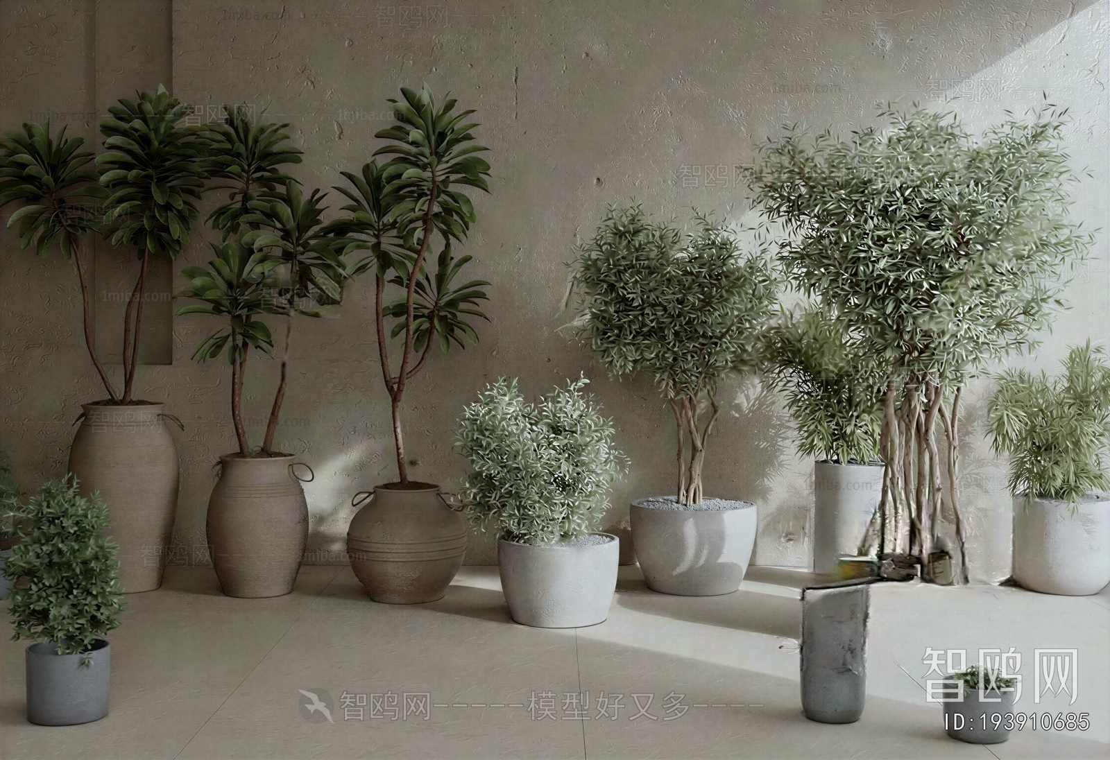 Modern Ground Green Plant Potted Plants