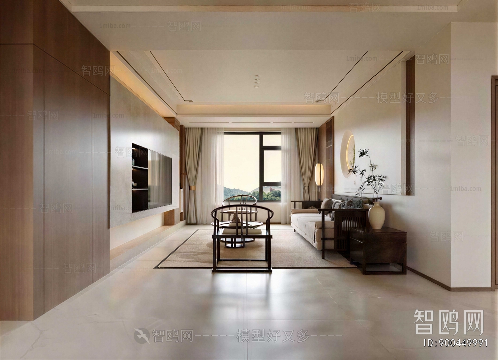 New Chinese Style A Living Room