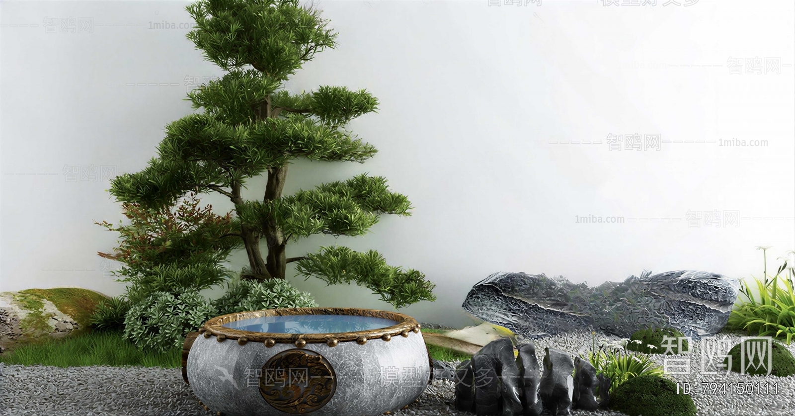 New Chinese Style Rockery Waterscape