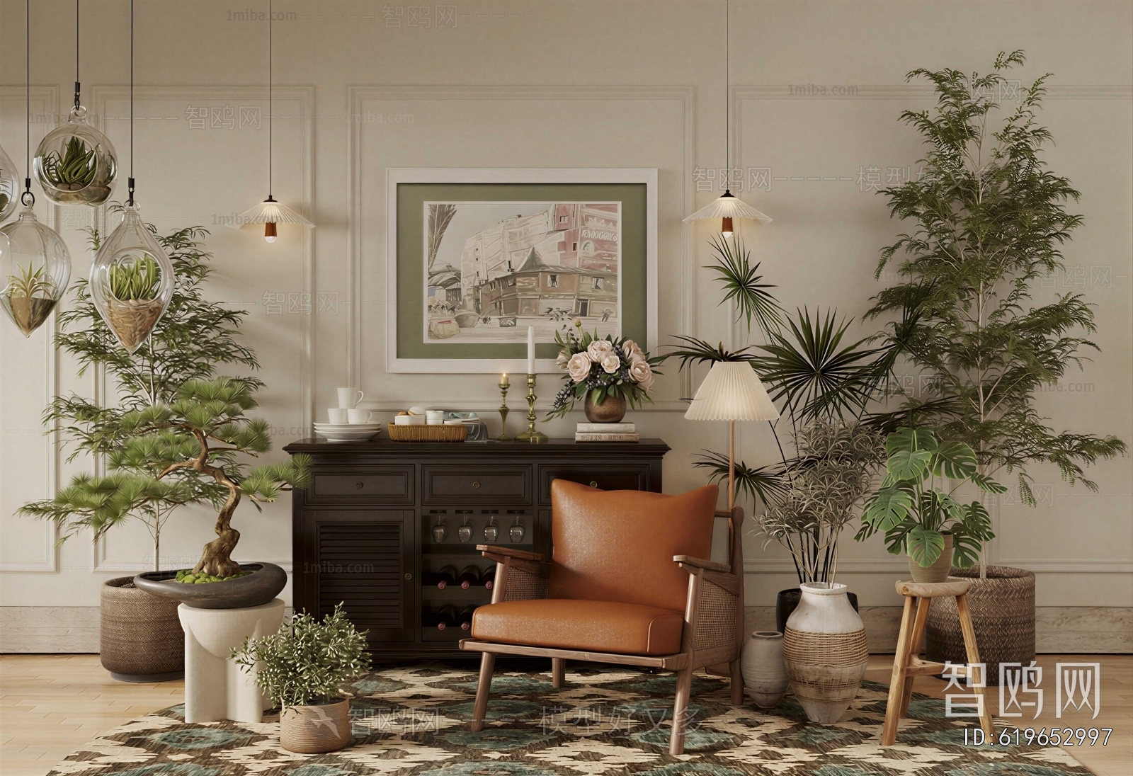 Modern Ground Green Plant Potted Plants