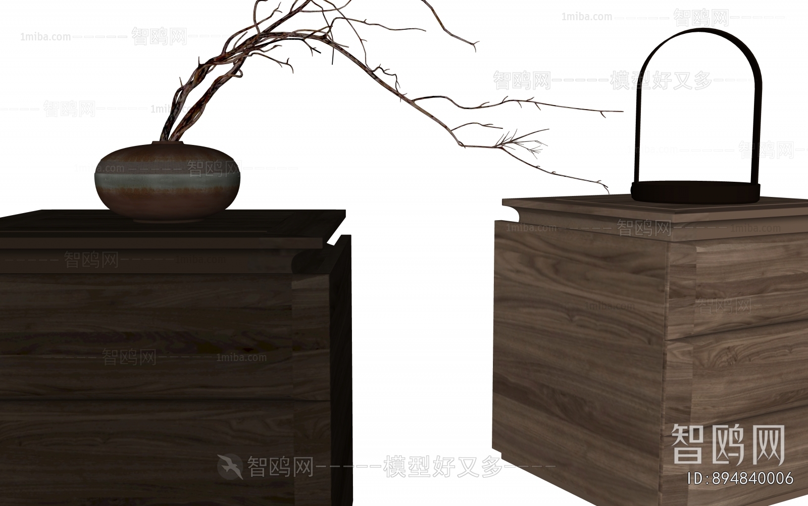 Wabi-sabi Style Bedside Cupboard