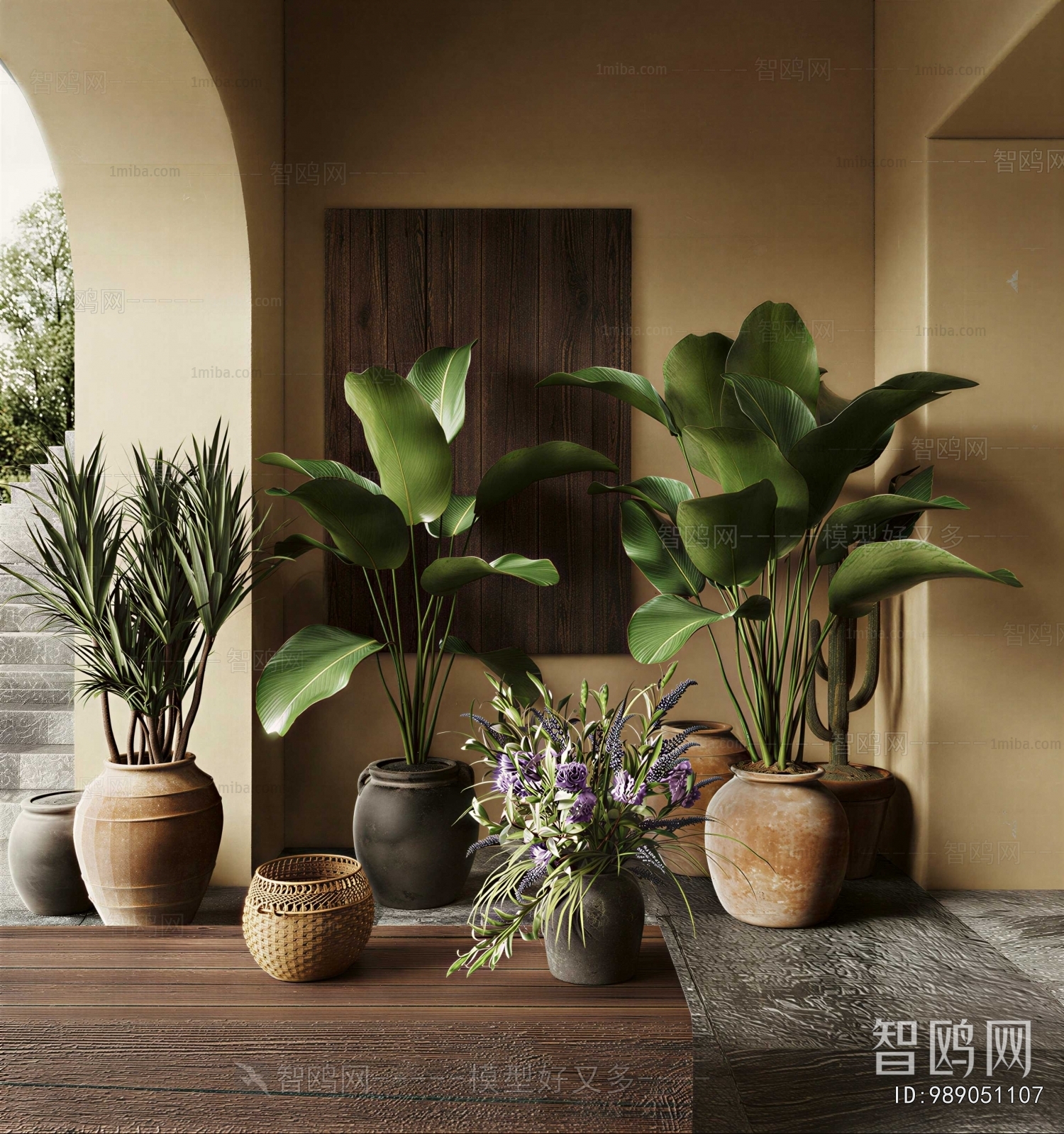 Wabi-sabi Style Ground Green Plant Potted Plants