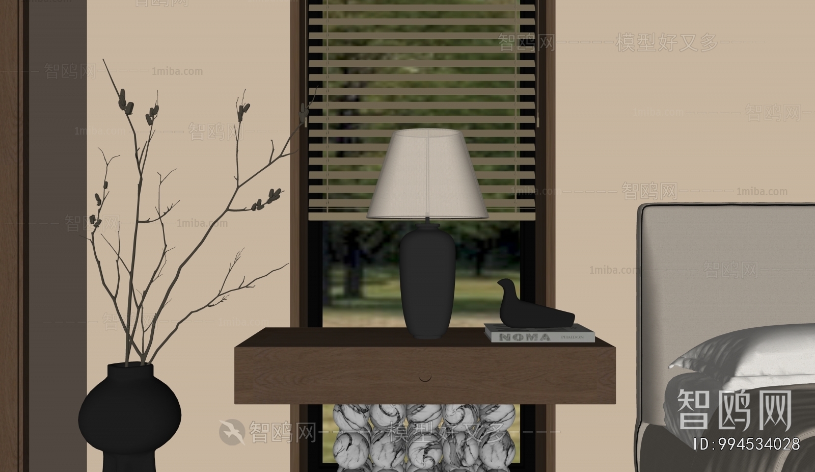 Wabi-sabi Style Bedside Cupboard