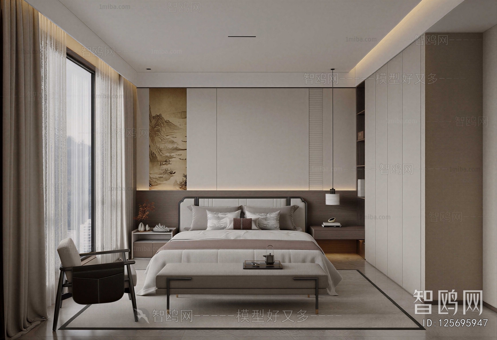 New Chinese Style Bedroom