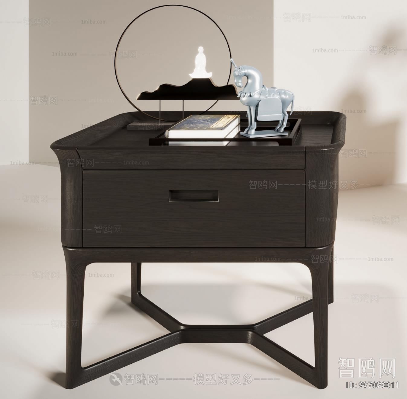 New Chinese Style Bedside Cupboard