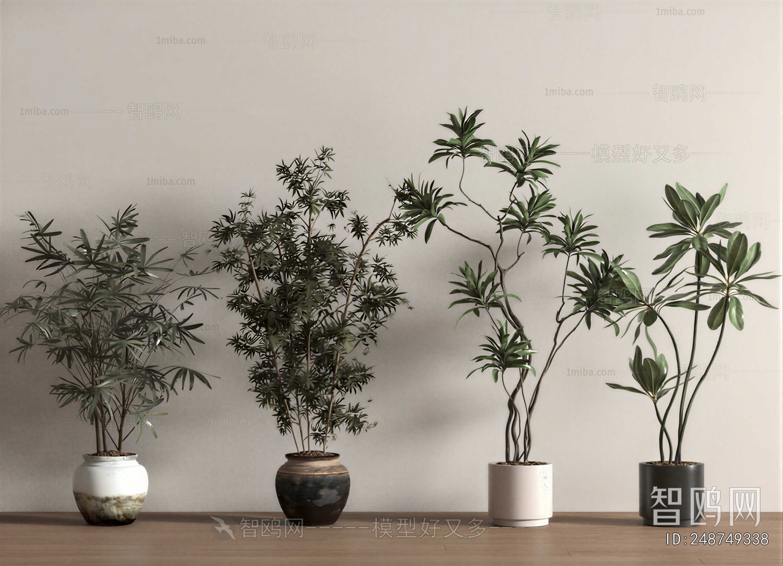 Modern Ground Green Plant Potted Plants