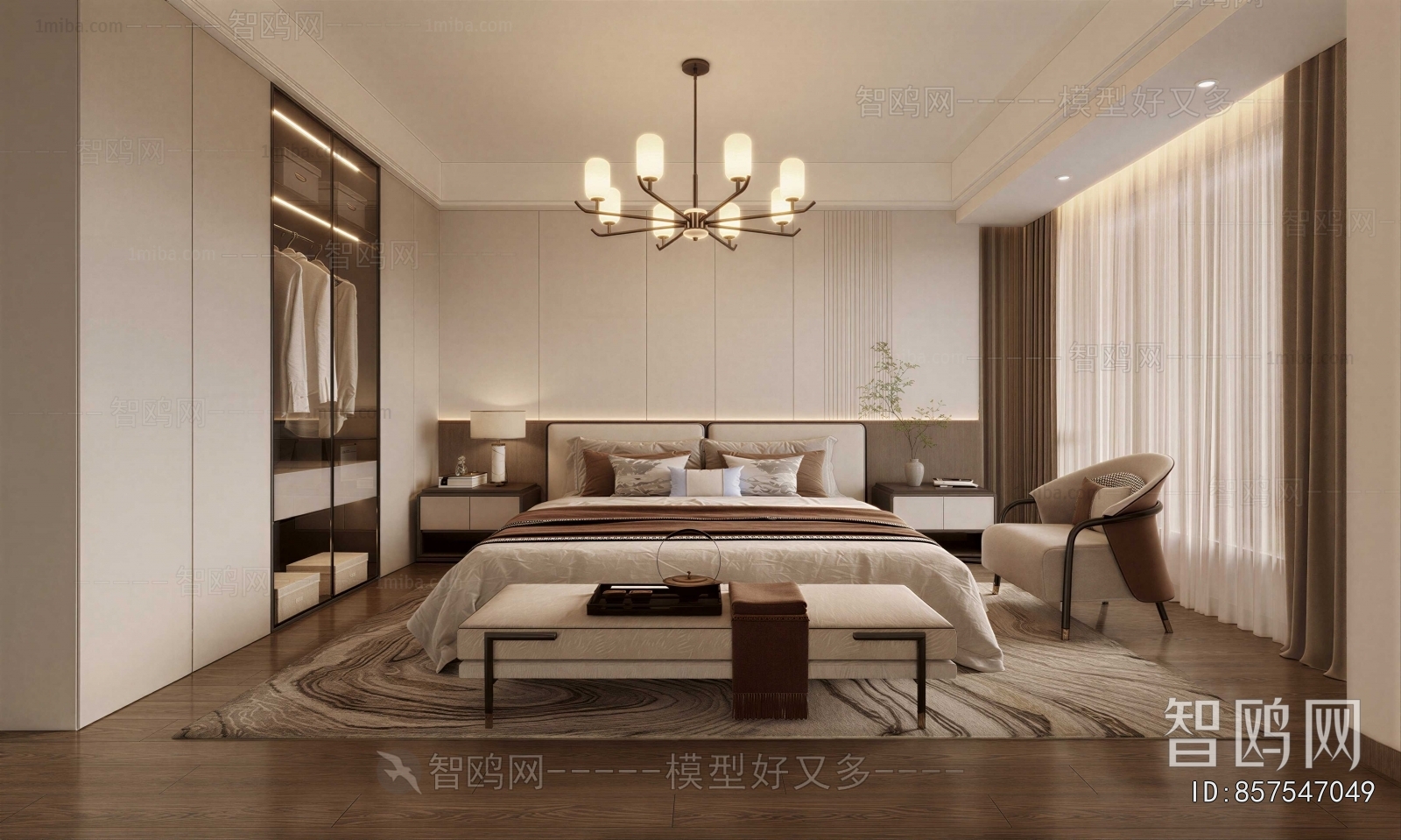 New Chinese Style Bedroom