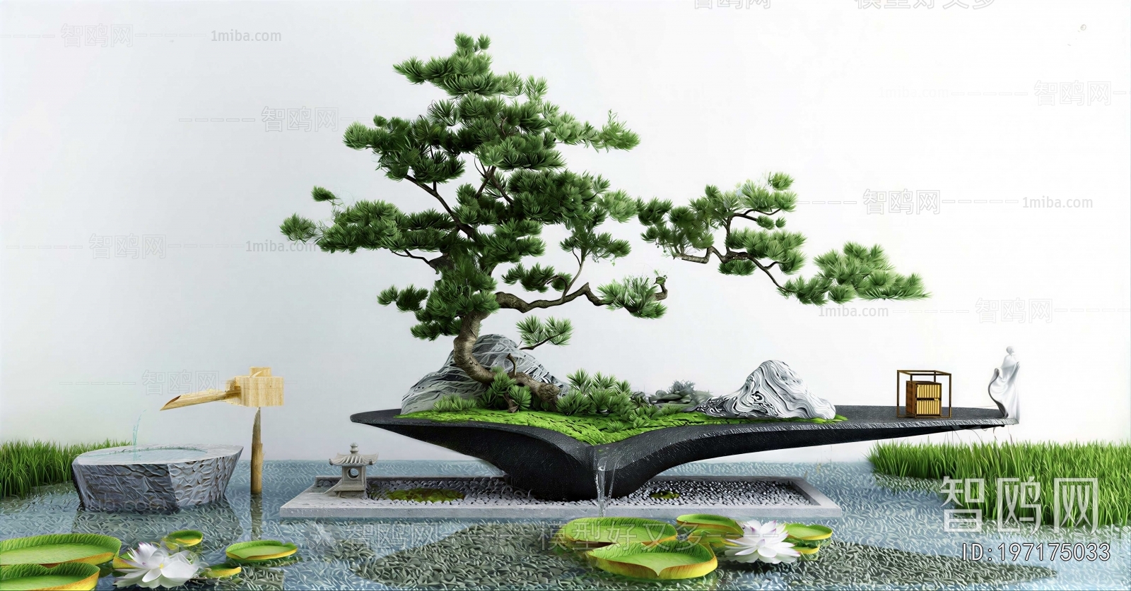 New Chinese Style Rockery Waterscape