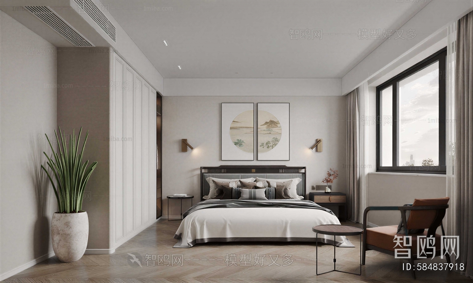 New Chinese Style Bedroom